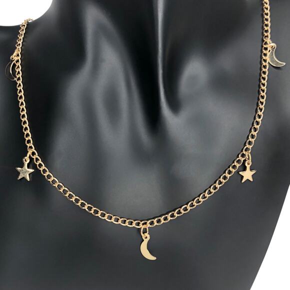 Gold Stars and Moons Necklace - Picture 3 of 4